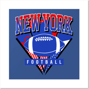 New York Football Retro Game Day Big Blue Posters and Art